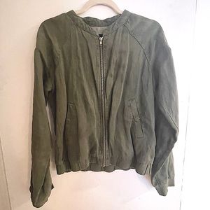 Sanctuary linen blend olive green army jacket
